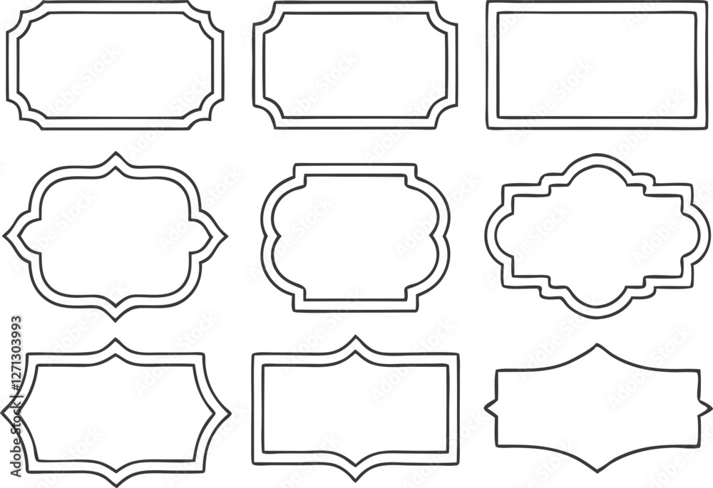 Obraz premium Vintage frames, banners, shapes, labels set vector