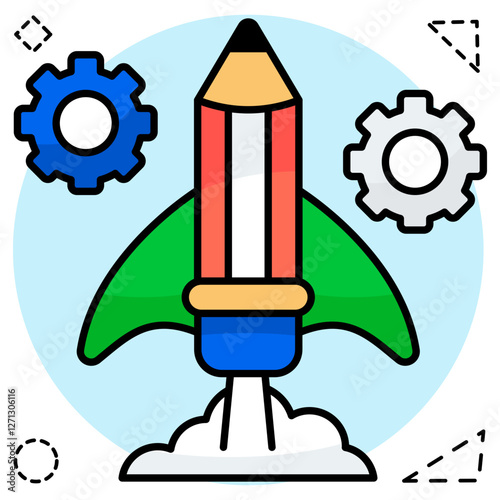 A flat design icon of writing management