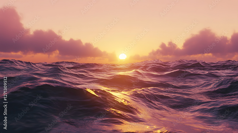 Obraz premium A_ stunning_ sunset_ over_ the_ ocean