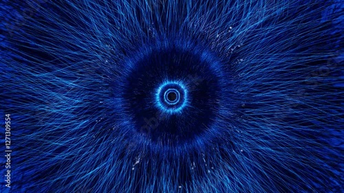 Hypnotic Blue Fiber Tunnel with Pulsing Light Seamless 4K 60FPS