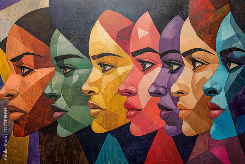 Abstract Art of Intertwined Lines in Skin Tones Representing Unity, Diversity, and the African American Community – Black History Month Concept