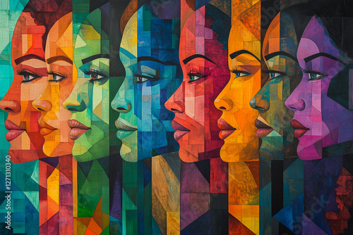Abstract Art of Intertwined Lines in Skin Tones Representing Unity, Diversity, and the African American Community – Black History Month Concept