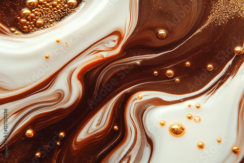 Fluid Abstract Art in Warm Mocha Mousse Tones – Elegant and Soothing Design for Creative Projects