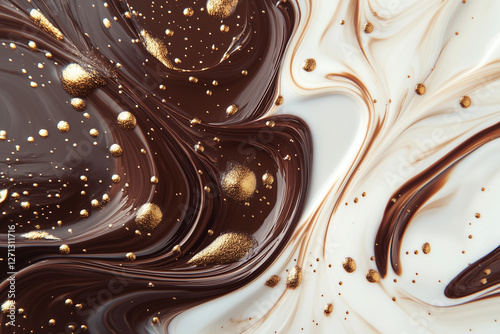 Fluid Abstract Art in Warm Mocha Mousse Tones – Elegant and Soothing Design for Creative Projects
