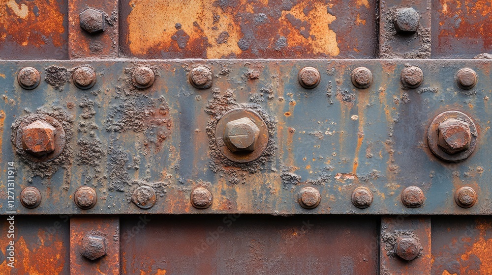 Rusty industrial iron background with oxidized patches, worn-down details, and vintage metallic patina. Rusty industrial iron background with oxidized patches, worn-down details, and vintage metallic patina.