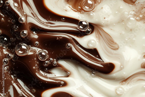 Fluid Abstract Art in Warm Mocha Mousse Tones – Elegant and Soothing Design for Creative Projects