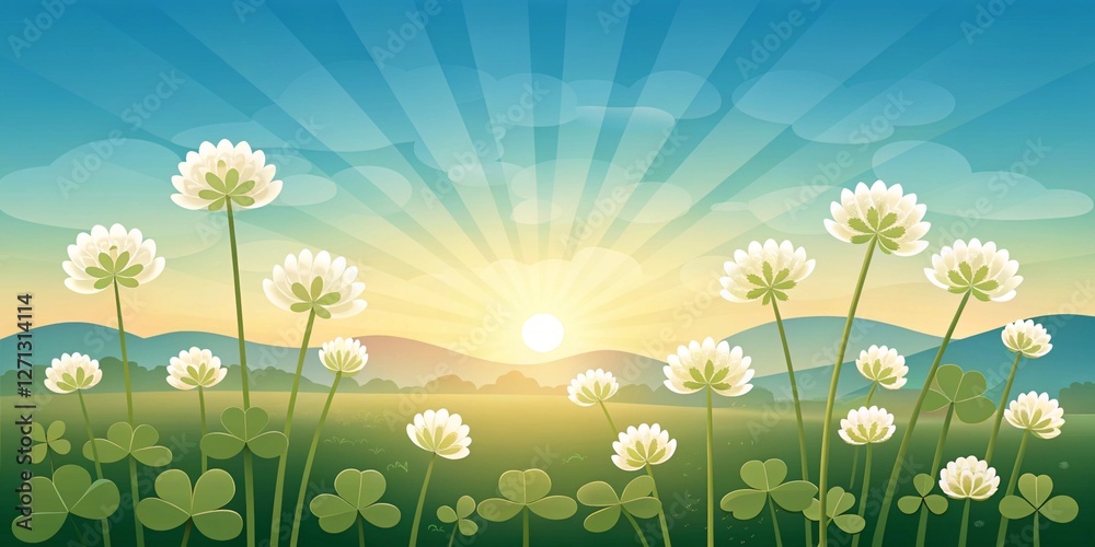Obraz premium Sunlit Serenity: The Beauty of Clover Blossoms