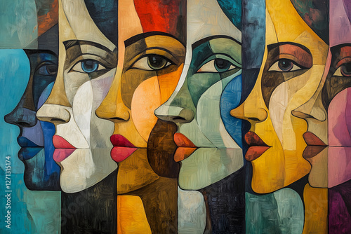 Abstract Art of Intertwined Lines in Skin Tones Representing Unity, Diversity, and the African American Community – Black History Month Concept