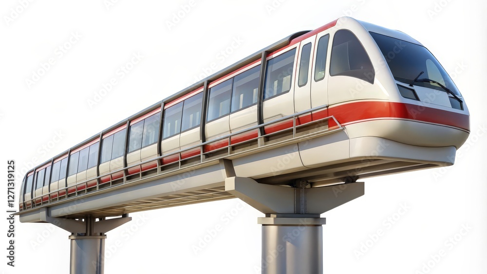Fototapeta premium Maglev Train on White Background