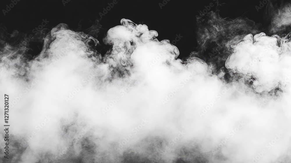 Naklejka premium White vapor smoke rising and diffusing outwards, leaving a large area for creative elements or copy.