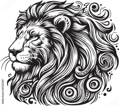 Wallpaper Mural sketch of a tribal lion tattoo. lion king logo. vector drawing graceful and graceful king of beasts lion Torontodigital.ca