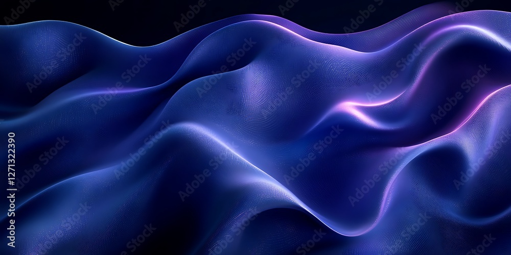 Obraz premium Abstract flowing blue fabric (1)