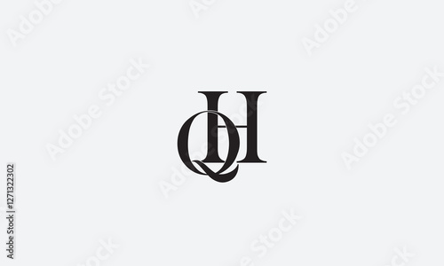 QH, HQ , Q , H , Abstract Letters Logo Monogram	