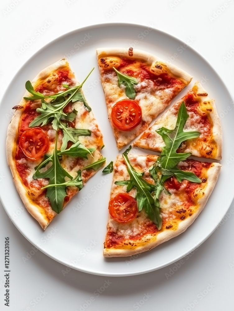 Parts de pizza tomates et roquette Parts de pizza tomates et roquette