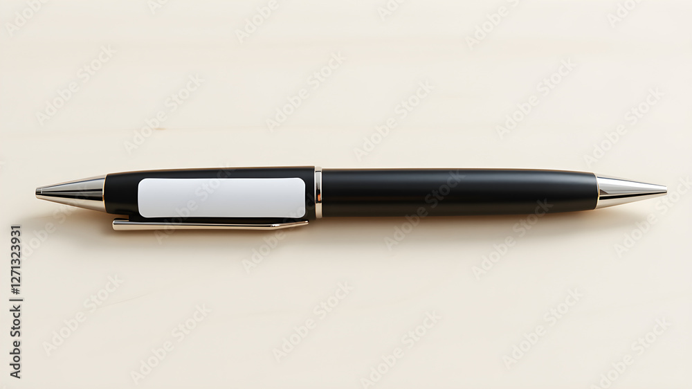 A sleek, minimalist pen mockup placed on a light wooden desk with an empty space on the pen's barrel for your logo or branding. Soft, natural lighting enhances the clean, professional look. A sleek, minimalist pen mockup placed on a light wooden desk with an empty space on the pen's barrel for your logo or branding. Soft, natural lighting enhances the clean, professional look.