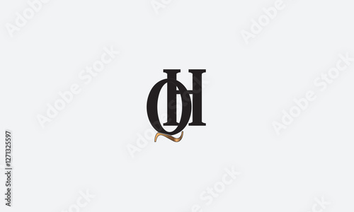 QH, HQ , Q , H , Abstract Letters Logo Monogram	