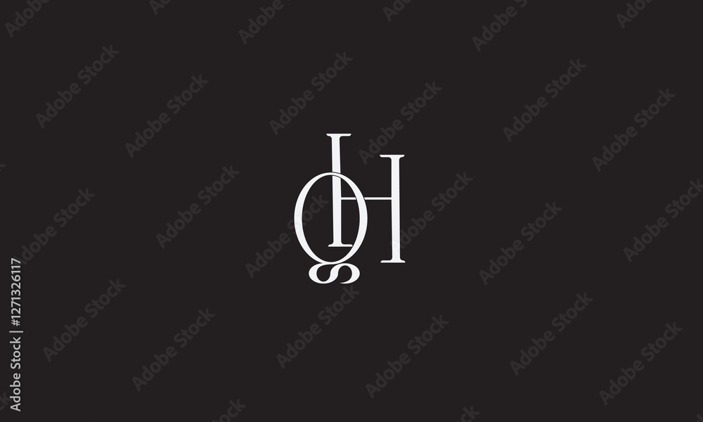 QH, HQ , Q , H , Abstract Letters Logo Monogram QH, HQ , Q , H , Abstract Letters Logo Monogram
