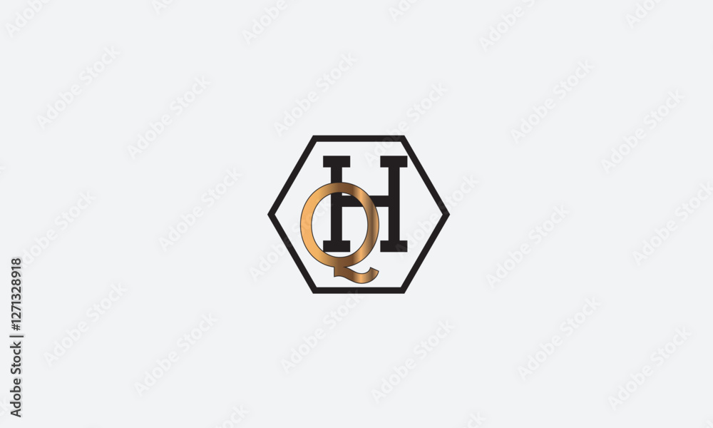 QH, HQ , Q , H , Abstract Letters Logo Monogram QH, HQ , Q , H , Abstract Letters Logo Monogram