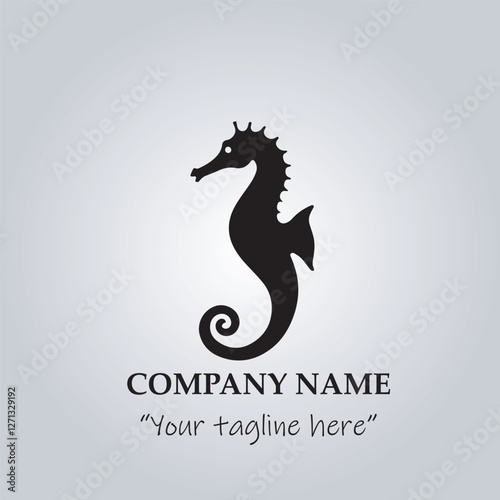 Wallpaper Mural sea horse logo company black and white vector illustration Torontodigital.ca