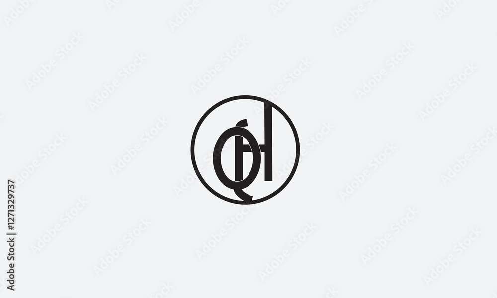 QH, HQ , Q , H , Abstract Letters Logo Monogram QH, HQ , Q , H , Abstract Letters Logo Monogram
