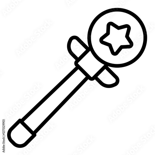 Dynamic magic wand outline icon with starburst shaped tip