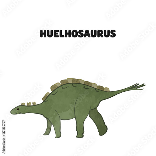 Illustration of a cute Huelhosaurus 01
