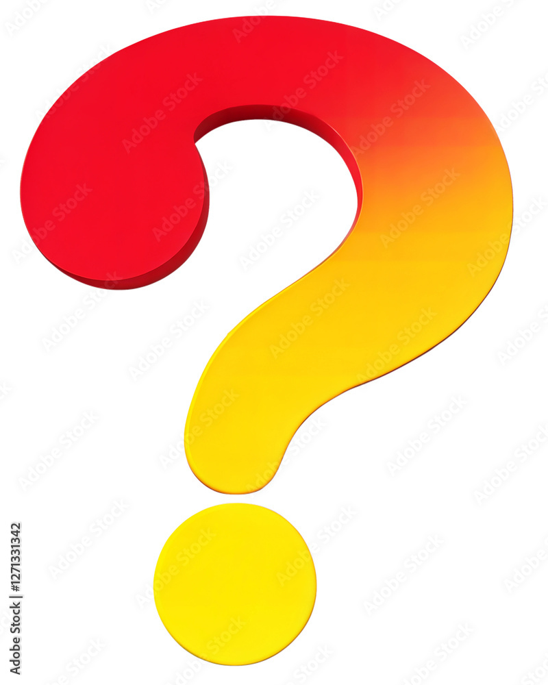 Iridescent question mark sign icon isolated on white background. 