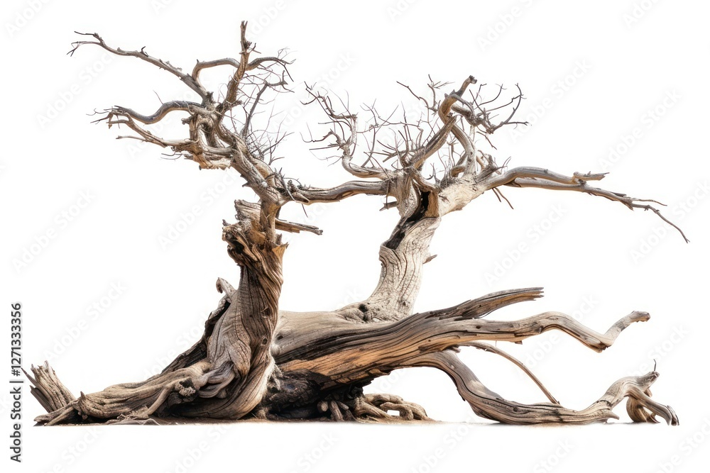 Dead tree driftwood plant white background. Dead tree driftwood plant white background.
