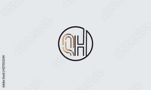 QH, HQ , Q , H , Abstract Letters Logo Monogram