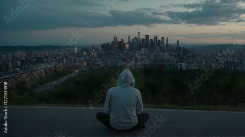 Meditate, landscape, city
