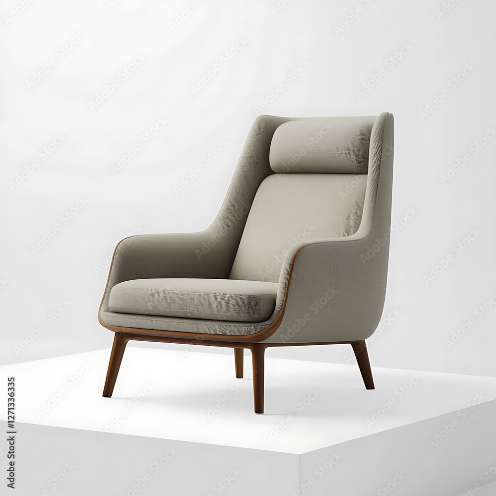 Modern chair in a minimalistic space on a white background contemporary design interior decor Modern chair in a minimalistic space on a white background contemporary design interior decor
