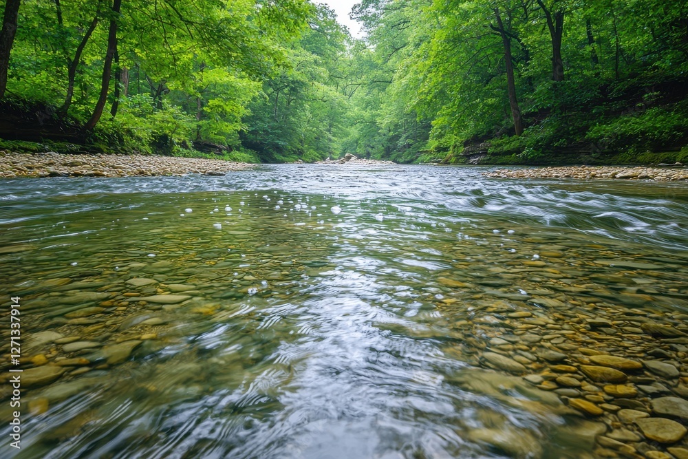 A serene stream flows through a lush, green forest, showcasing clear water, smooth stones, and vibrant foliage, inviting tranquility and natural beauty. A serene stream flows through a lush, green forest, showcasing clear water, smooth stones, and vibrant foliage, inviting tranquility and natural beauty.