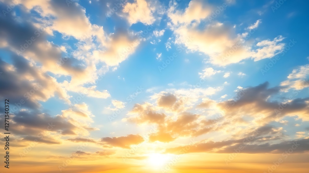 Obraz premium Stunning Sunrise with Vibrant Clouds and Soft Light Illuminating the Morning Sky : Generative AI
