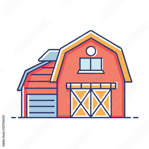 barn icon, barn vector illustration-simple illustration of barn, perfect for barn logos and icons