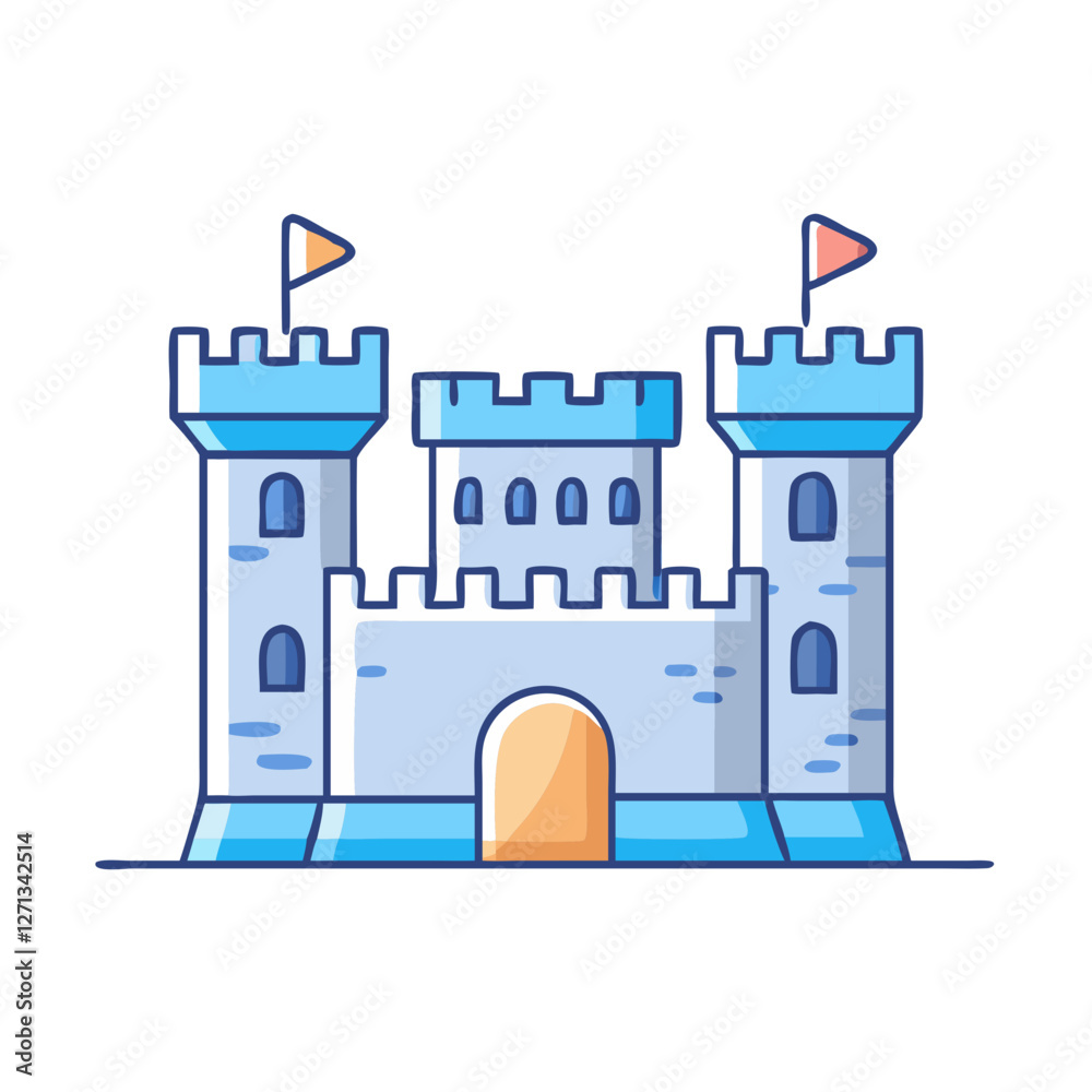 Obraz premium castle icon, castle vector illustration-simple illustration of castle, perfect for castle logos and icons