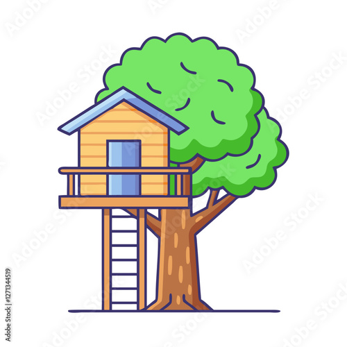 treehouse icon, treehouse vector illustration-simple illustration of treehouse, perfect for treehouse logos and icons