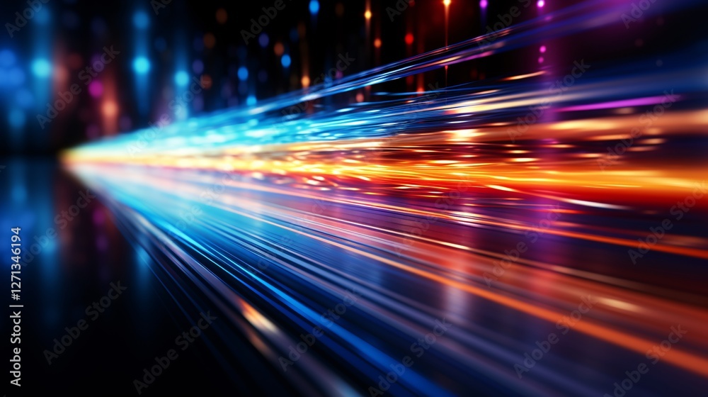 Cyber connections and digital speed depicted in an abstract photography style Cyber connections and digital speed depicted in an abstract photography style