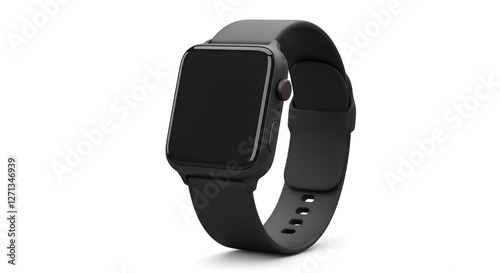 Stylish black smartwatch mockup.