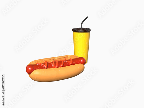 Fast Food Menu - Hot Dog and Drink