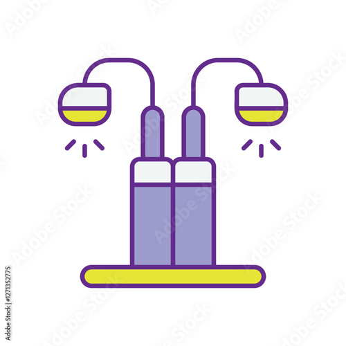 Connected Streetlights icons vector stock illustration