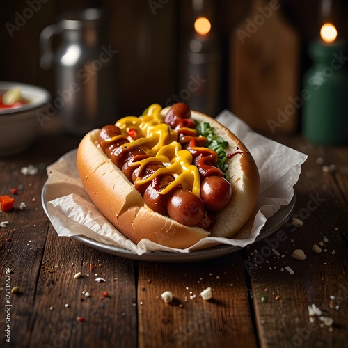 Double Sausage Hot Dog - Juicy and Flavorful