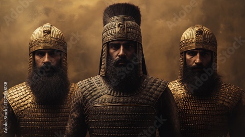 Majestic Achaemenid soldiers display power and valor in ancient attire