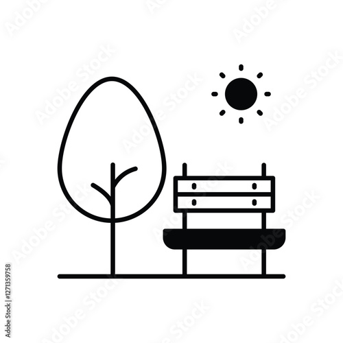 Green Spaces icons vector stock illustration