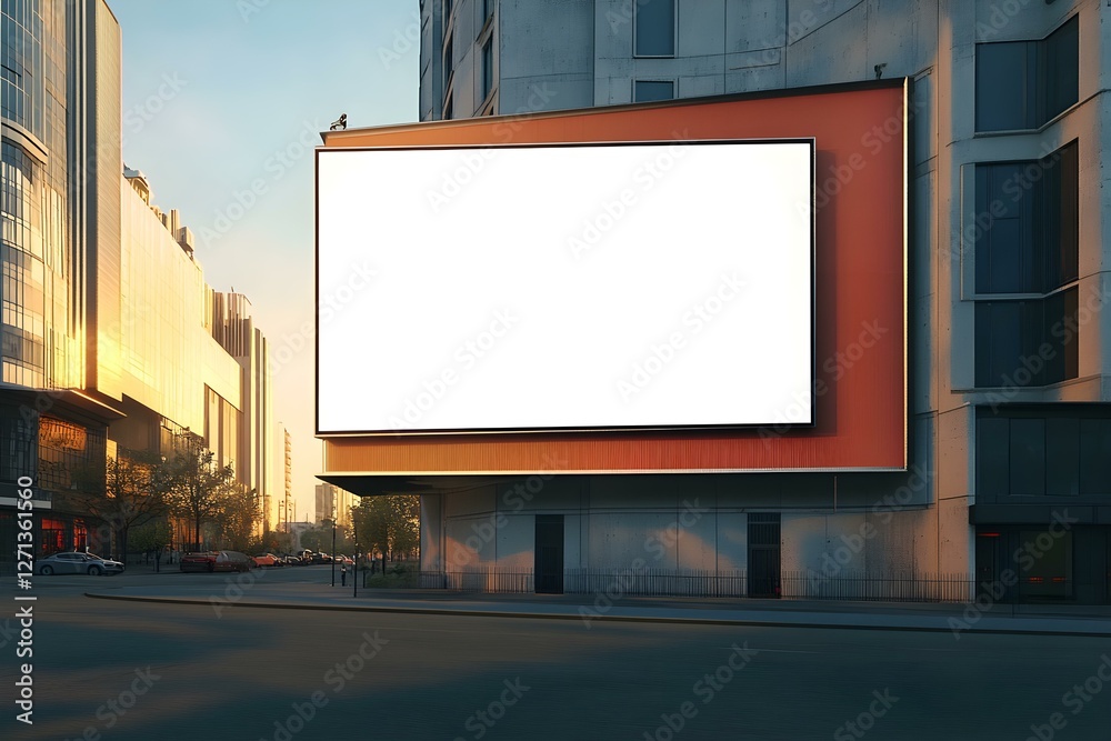 Large Blank Billboard Mock-Up on Roadside: Prime Advertising Space for Maximum Exposure Large Blank Billboard Mock-Up on Roadside: Prime Advertising Space for Maximum Exposure