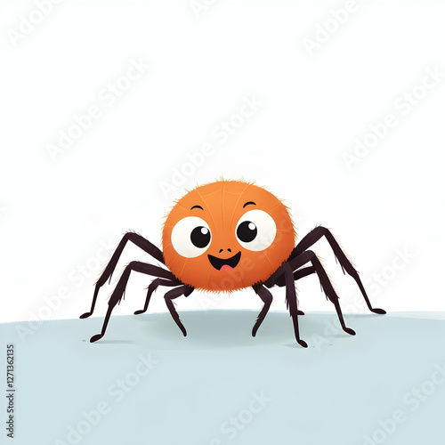 spider on a clean white background showing detailed features and natural texture photo