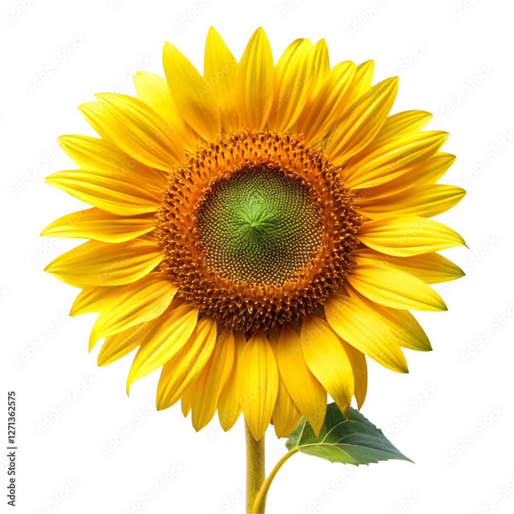 Fototapeta premium Sunflower on White Background