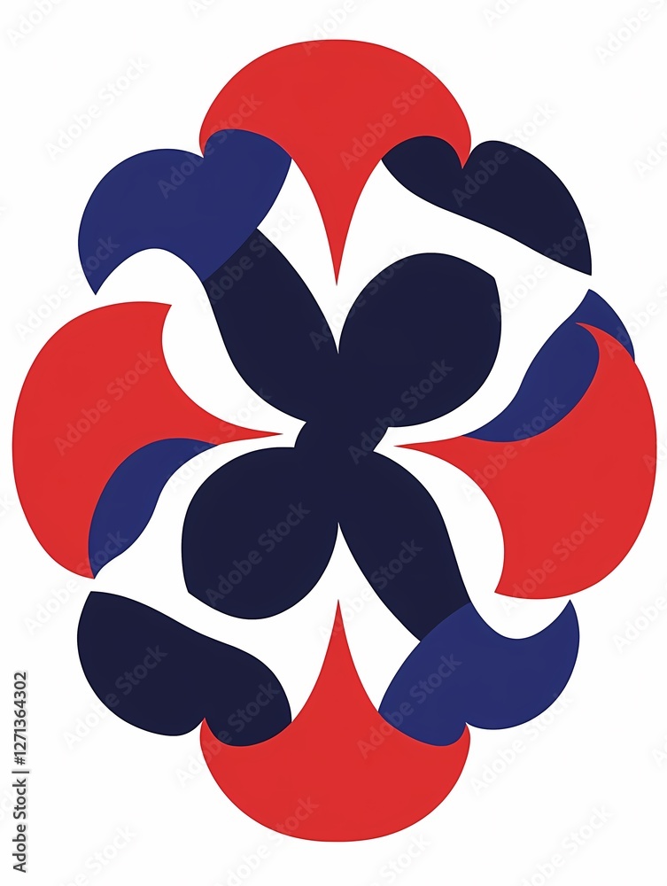 Fototapeta premium Bold Red and Royal Blue Pattern For Virtual Assistance Agency
