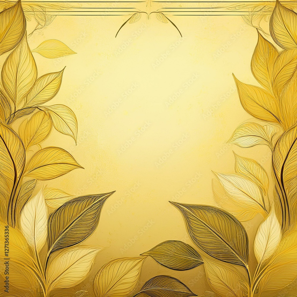 Fototapeta premium border frame of natural leaves grunge concept background, artistic springtime concept