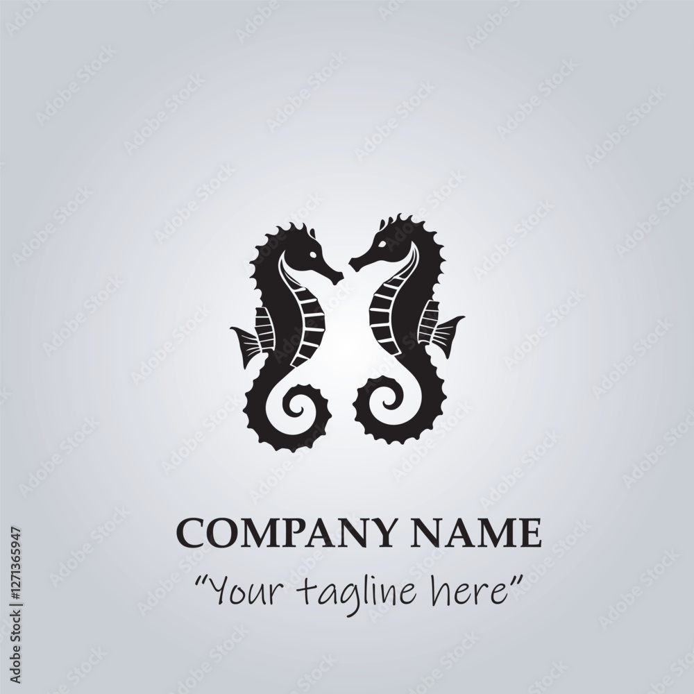 Sea horse logo company black and white vector illustration
Sea horse logo company black and white vector illustration