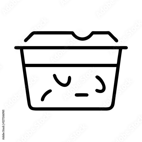 Food container with leftovers icon in outline style